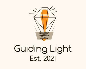 Diamond Light Bulb logo design