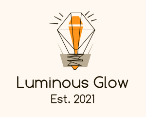 Diamond Light Bulb logo design