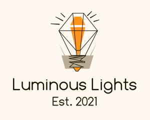 Diamond Light Bulb logo design