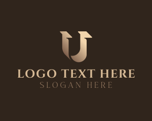 Gradient Serif Letter U logo design