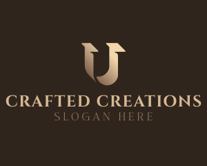 Gradient Serif Letter U logo design