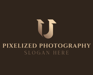 Gradient Serif Letter U logo design