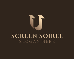 Gradient Serif Letter U logo design