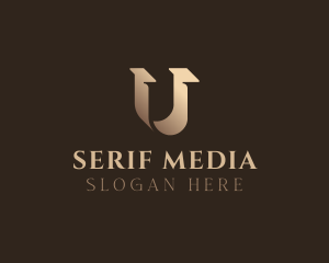 Gradient Serif Letter U logo