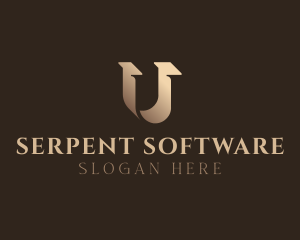 Gradient Serif Letter U logo design