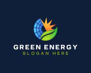 Solar Energy Leaf logo design