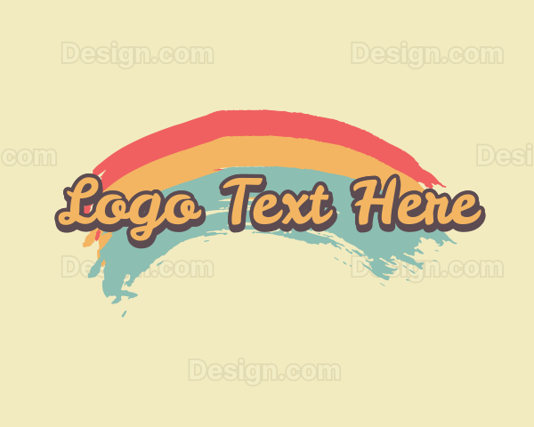 Retro Hipster Brush Stroke Logo