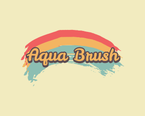 Retro Hipster Brush Stroke logo design