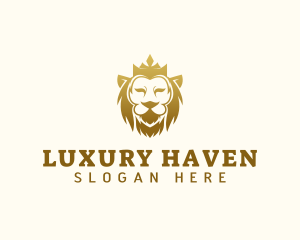 Luxury Crown Lion logo design