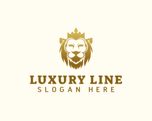 Luxury Crown Lion logo design