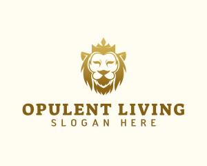 Luxury Crown Lion logo design