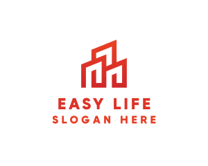 Red Modern Building logo design