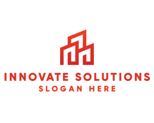 Red Modern Building logo