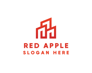 Red Modern Building logo