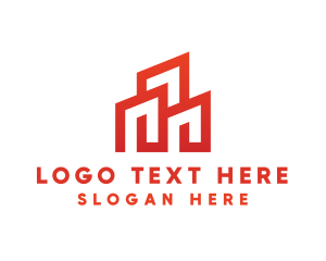 Red Modern Building logo