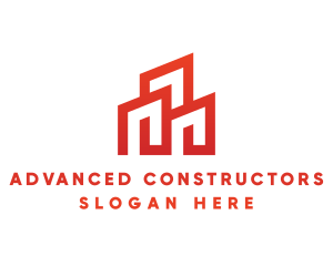 Red Modern Building logo design