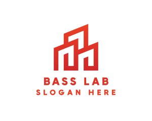 Red Modern Building logo design