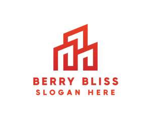 Red Modern Building logo design