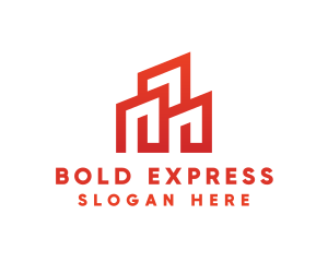 Red Modern Building logo design