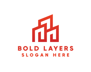 Red Modern Building logo design