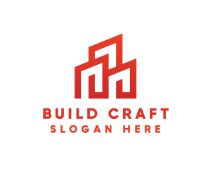 Red Modern Building logo design