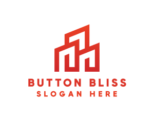 Red Modern Building logo design