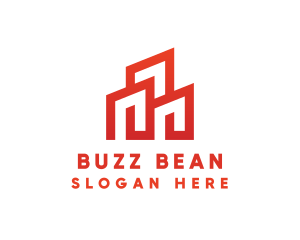 Red Modern Building logo design