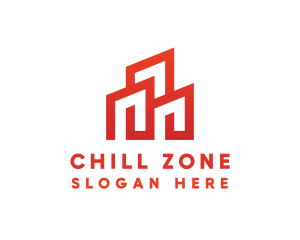 Red Modern Building logo design