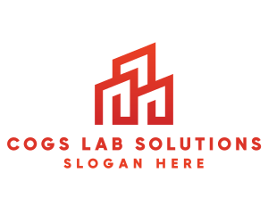 Red Modern Building logo design