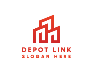 Red Modern Building logo design