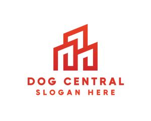 Red Modern Building logo design