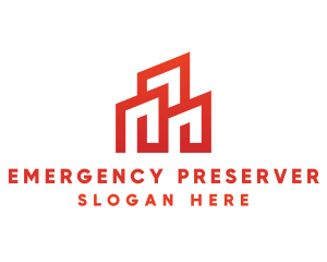 Red Modern Building logo design