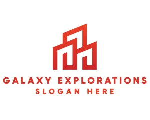 Red Modern Building logo design