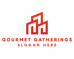 Red Modern Building logo design