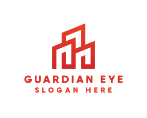 Red Modern Building logo design