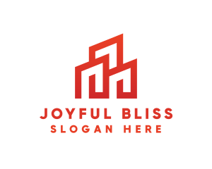 Red Modern Building logo design