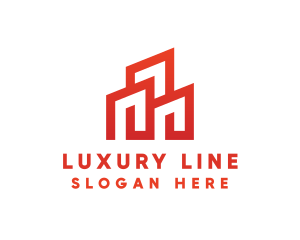 Red Modern Building logo design