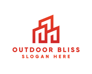 Red Modern Building logo design