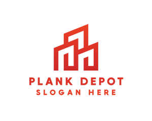 Red Modern Building logo design