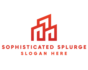 Red Modern Building logo design