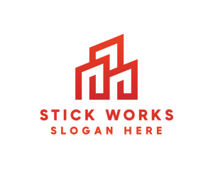 Red Modern Building logo design