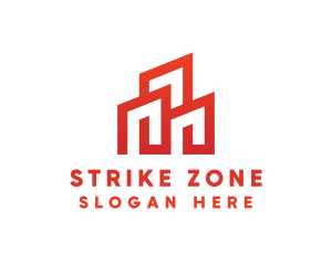 Red Modern Building logo design