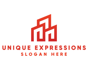 Red Modern Building logo design