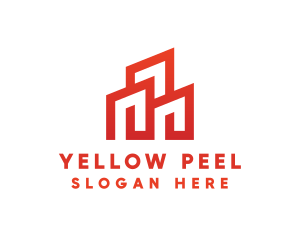 Red Modern Building logo design