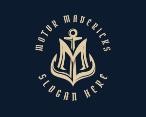 Maritime Anchor Letter M logo design