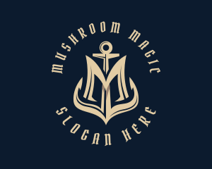 Maritime Anchor Letter M logo design