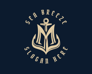 Maritime Anchor Letter M logo