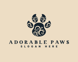 Decorative Animal Paw logo design