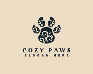 Decorative Animal Paw logo design