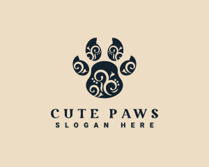 Decorative Animal Paw logo design